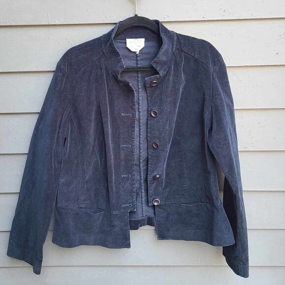 Talbots Navy Brushed Cotton Jacket see measurements - Picture 1 of 8